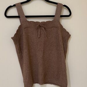 LC Lauren Conrad Taupe Sweater type Knit Tank Top Size L STRETCH